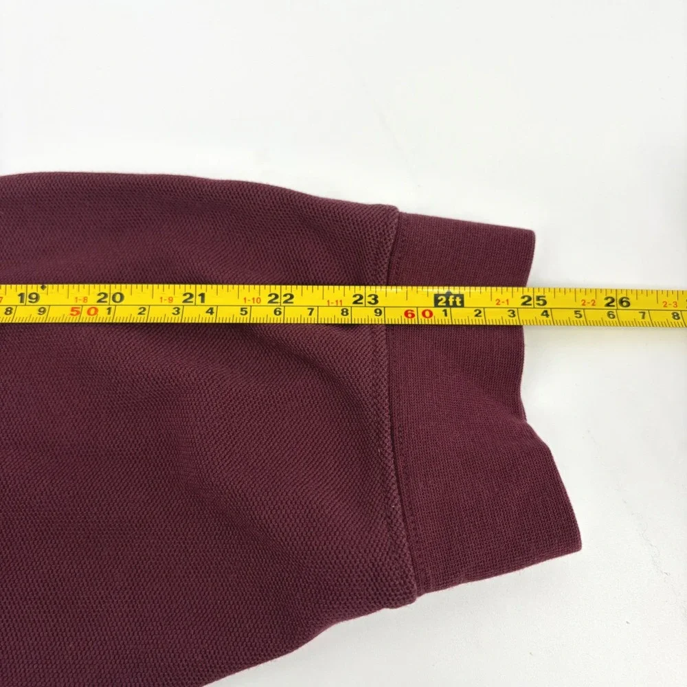 LL Bean Mens Long Sleeve Polo Shirt Burgundy Cotton Size XL TALL - Picture 7 of 7